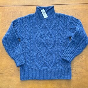 L.L. Bean Women’s 1912 Heritage Wool Blend Mockneck Deep Blue Marl Sweater